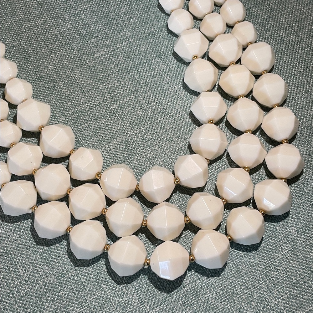 KATE SPADE CREAM GEM NECKLACE NWOT MODERN MULTI-STRAND CLASSIC - Picture 4 of 6